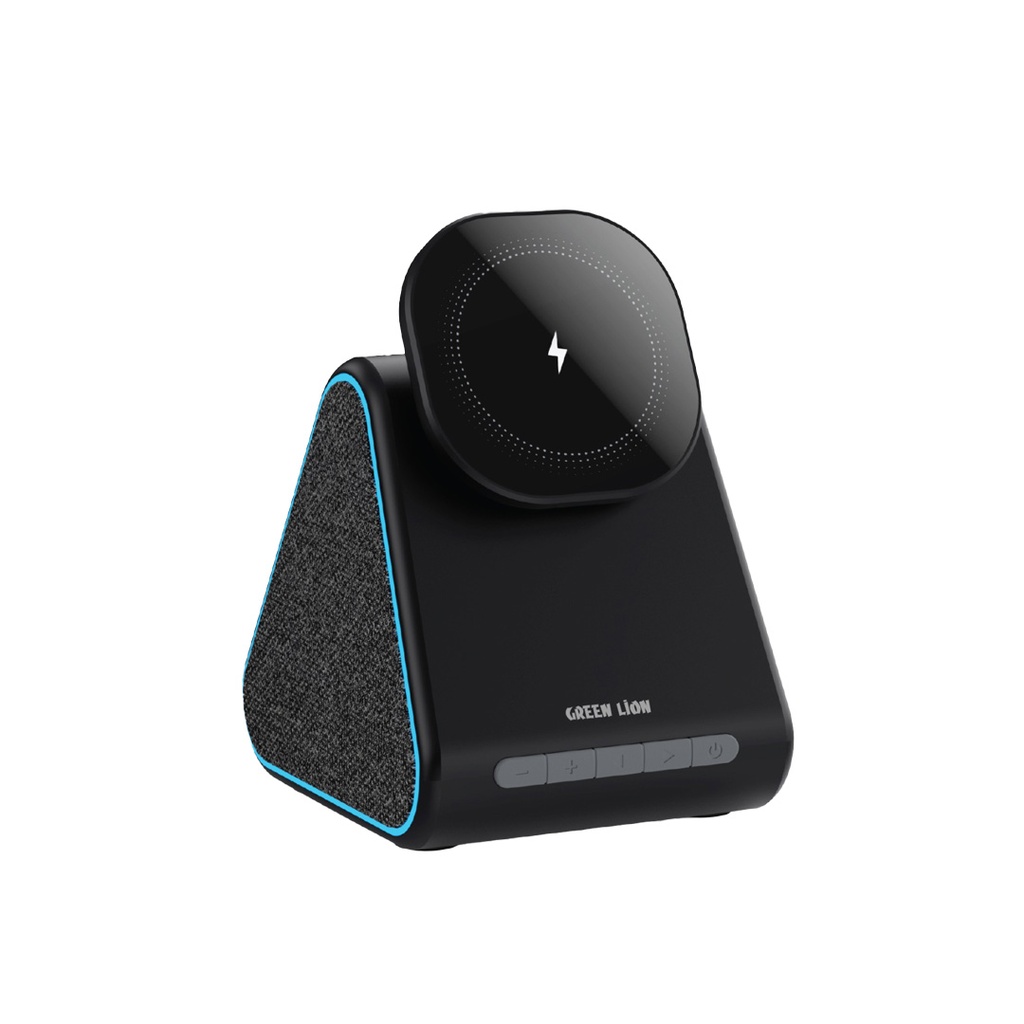 Green Lion Mag Trio Speaker, Charger, Phone Stand - Black