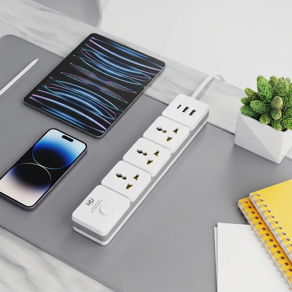 HU Heavy-Duty Multi-Outlet Power Strip Surge Protector with USB (3M Cable)