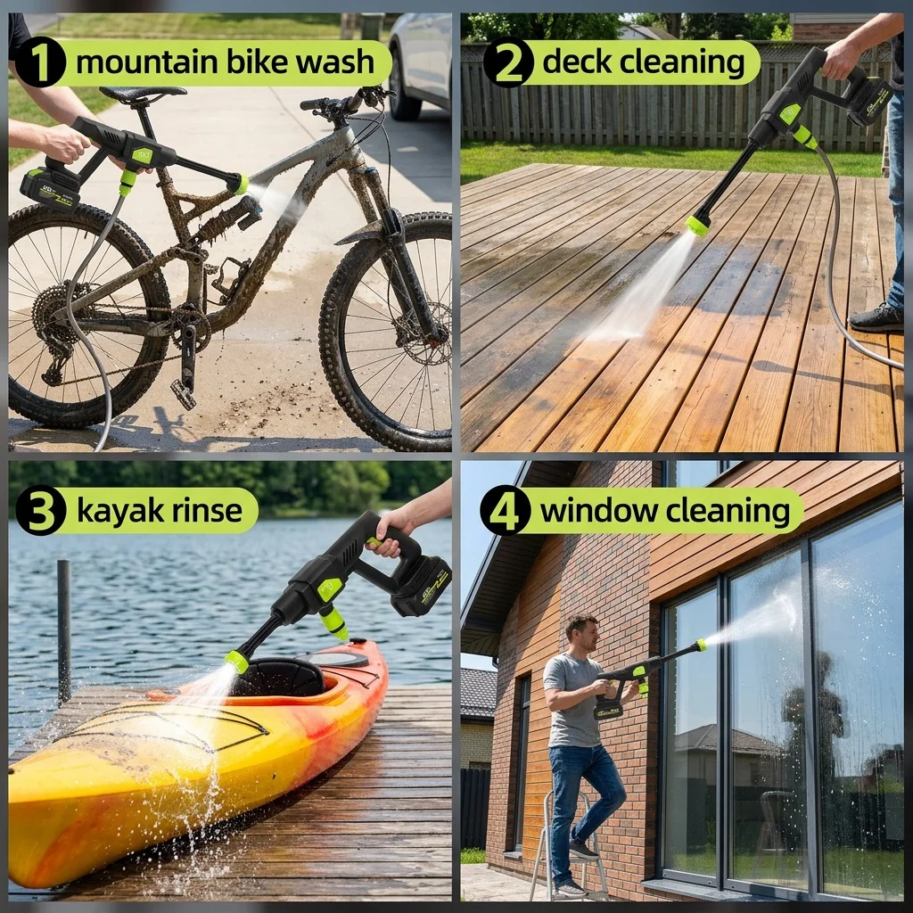 HU High-Pressure Cordless Car Washer Spray Gun with Foam Cannon