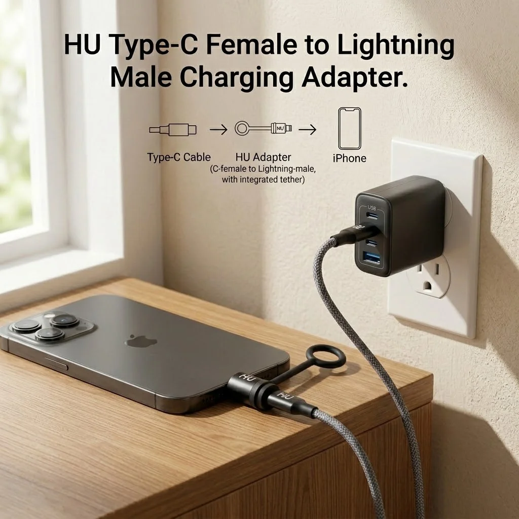 Pd Fast Charging Adapter Lightning Male To Usb-c Female 30W