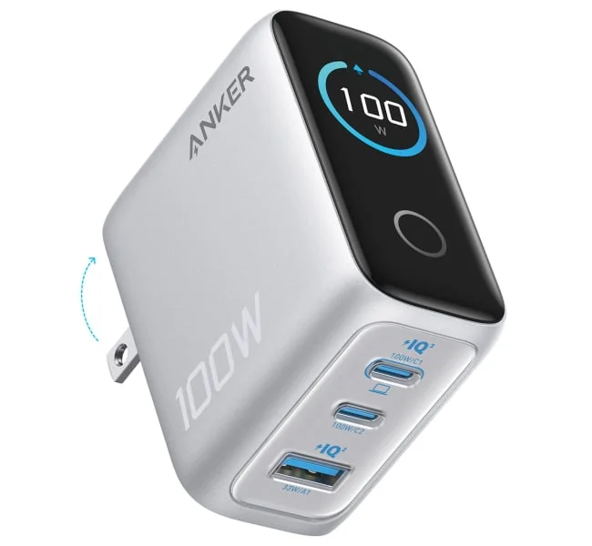 Anker 100W USB-C Fast Charger with Smart Display