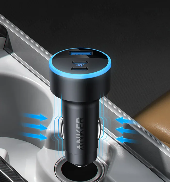 Anker 335 3-Port High-Speed Car Charger 67W (Black)