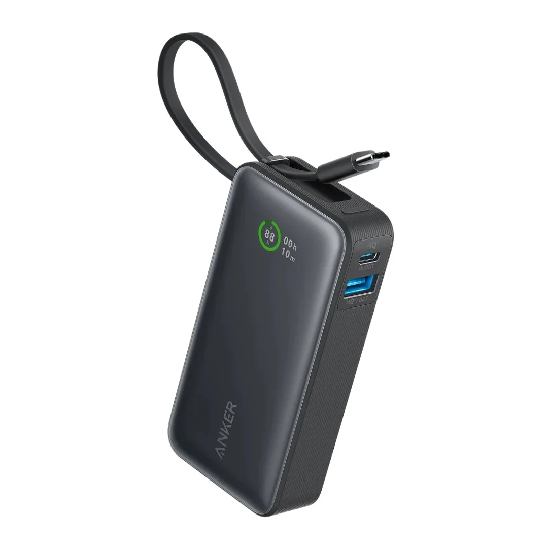 Anker Nano 10,000mAh 30W Portable Power Bank with Built-in Connector