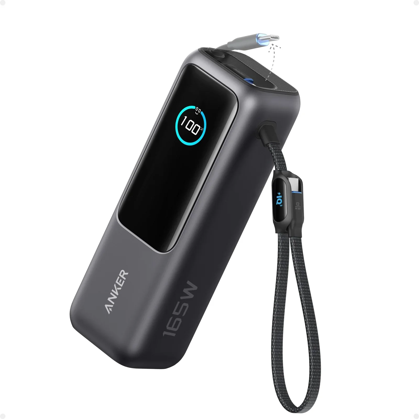 Anker Zolo 25,000mAh 165W Fast Charging Power Bank with Built-in Cables