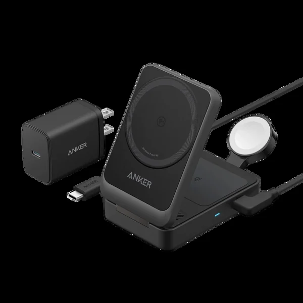 Anker MagGo Qi2 15W 3-in-1 Foldable Wireless Charging Station