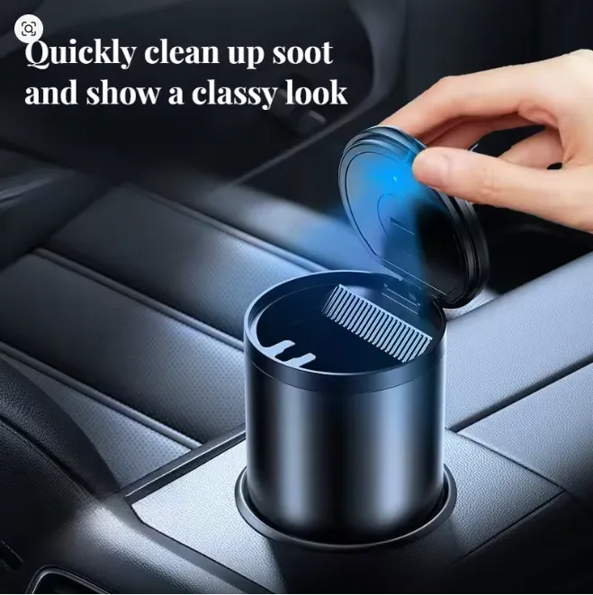 Portable LED Car Ashtray – Universal Cup Holder Ash & Cigarette Holder