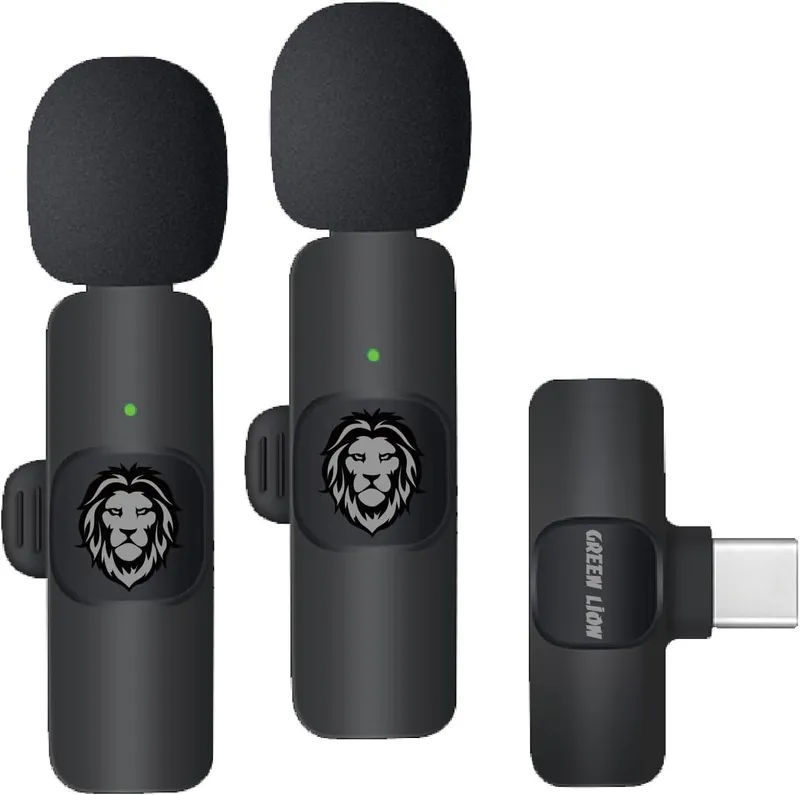 Green Lion 3 in 1 Wireless Microphone - Black