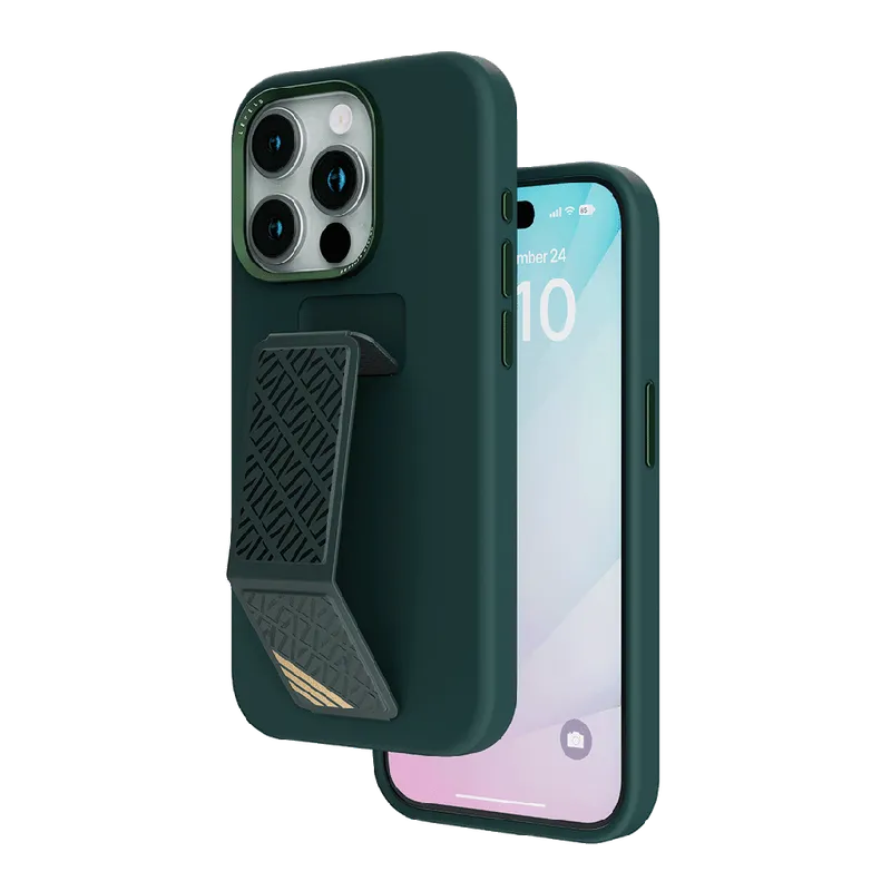 Levelo Morphix Silicone Case with Leather Grip for iPhone 15 Pro