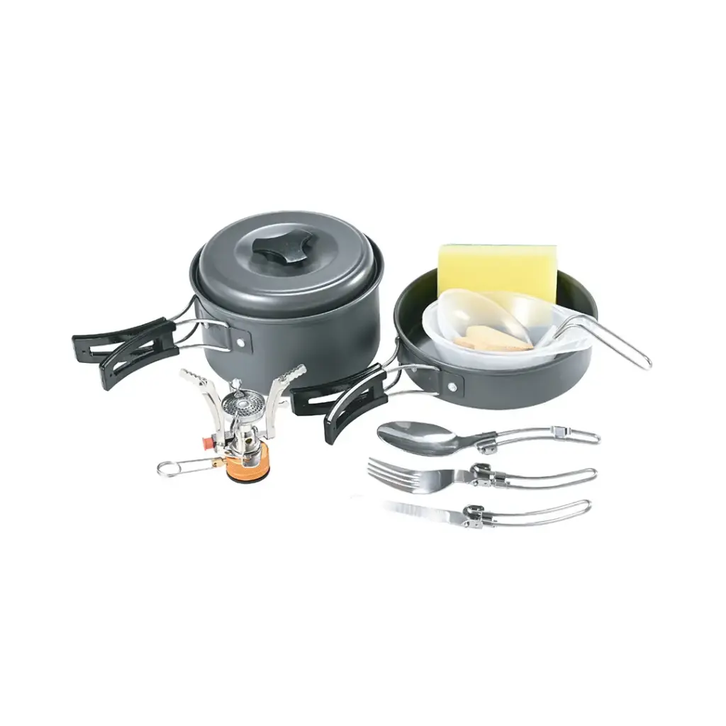 Green Lion 10 IN 1 Camping Cookware - Black