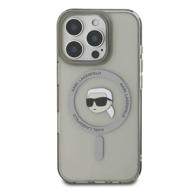 Karl Lagerfeld Magsafe IML Hard Case With Karl & Choupette Head