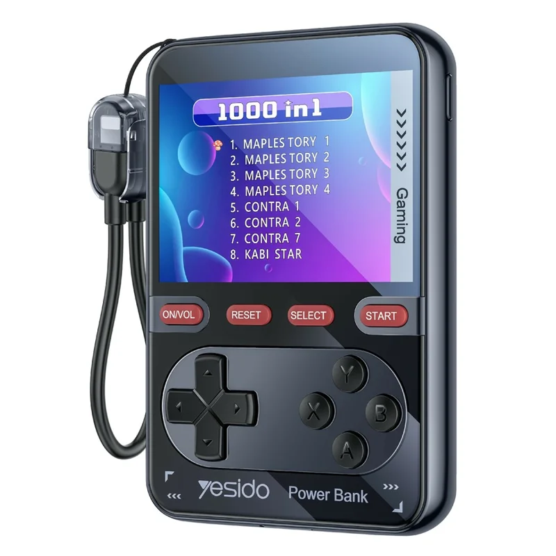 YESIDO YP87 2 in 1 2.8 Inch IPS Screen Game Console 10000mAh Power Bank with Type-C Cable