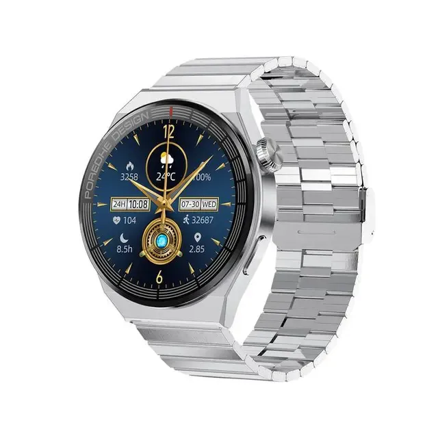Porodo Zebro Smart Watch Black dial Black Metal strap
